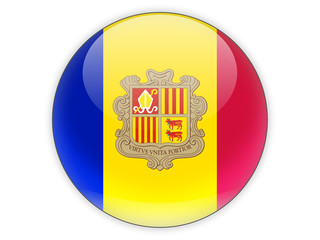 Round icon with flag of andorra