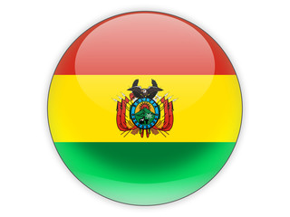 Round icon with flag of bolivia