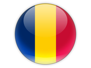 Fototapeta premium Round icon with flag of chad