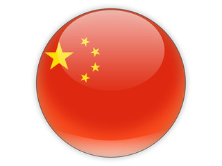 Round icon with flag of china