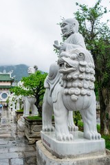 Fototapeta premium The statue of buddha ( goddess of mercy - Quan Am ) in Linh Ung Pagoda, Da Nang, Vietnam