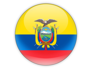 Round icon with flag of ecuador