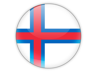 Round icon with flag of faroe islands