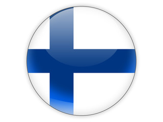 Round icon with flag of finland