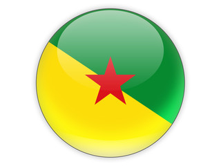 Round icon with flag of french guiana