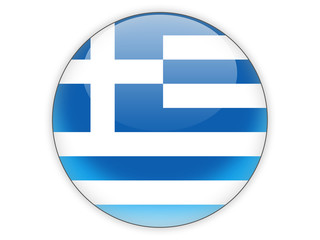Round icon with flag of greece