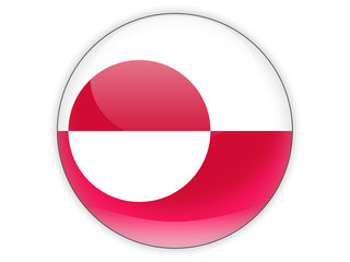 Round icon with flag of greenland
