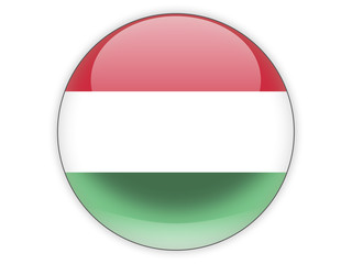 Obraz premium Round icon with flag of hungary