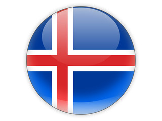 Obraz premium Round icon with flag of iceland