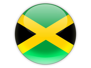 Round icon with flag of jamaica
