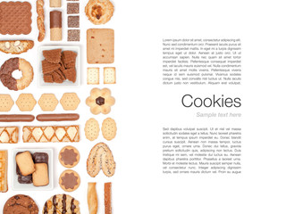 cookies and biscuits on white background 