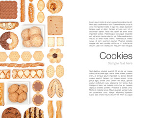 Fototapeta na wymiar cookies and biscuits on white background 