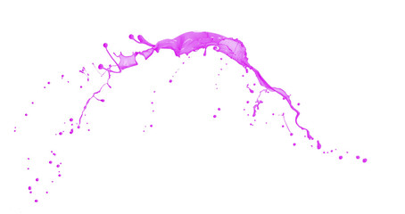 Obraz premium Pink paint splashing isolated on white background