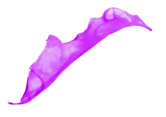 Pink paint splashing isolated on white background