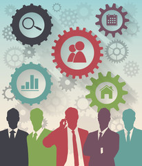 Businessman of gear concept