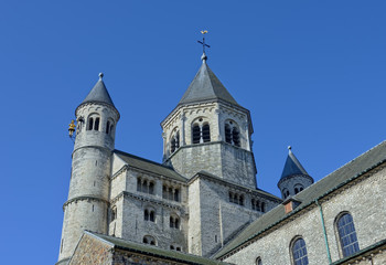 Fototapeta na wymiar Collegiate Church of Saint Gertrude in Nivelles, Belgium. Consecration of the church was in 1046.