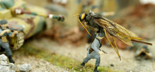 Diorama- militärischer Einsatz gegen Rieseninsekten