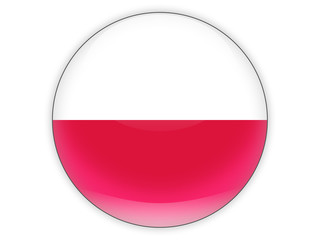Round icon with flag of poland