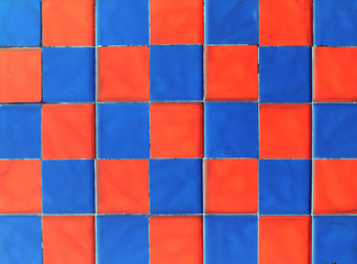 blue and redTile mosaic background