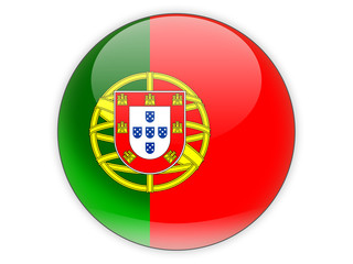 Obraz premium Round icon with flag of portugal
