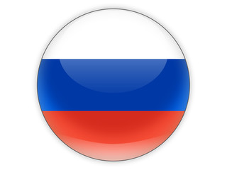 Round icon with flag of russia