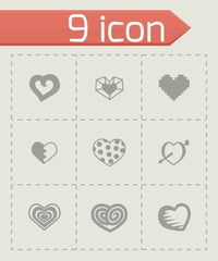 Vector hearts icon set