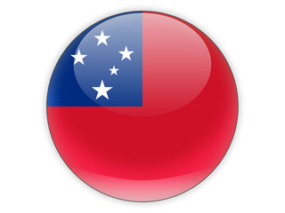 Round icon with flag of samoa