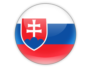 Round icon with flag of slovakia