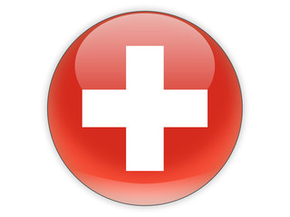 Round icon with flag of switzerland