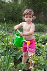 Fototapeta premium Girl & her Watering Can