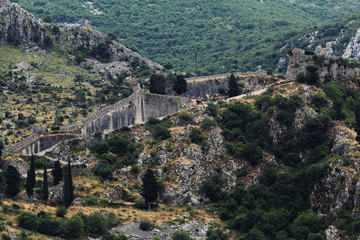 Obraz premium mountain landscape in Europe river gorge clouds