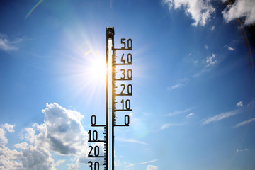 Sommerhitze 35 Grad auf dem Thermometer