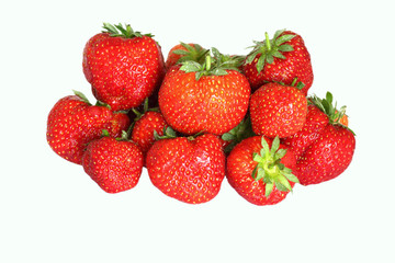strawberries on the white background