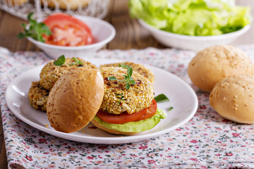 Vegan burgers with cauliflower