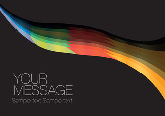 Color spectrum wave vector background layout design on black background
