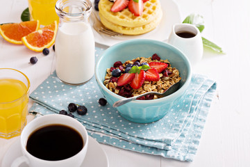 Breakfast bowl with homemade granola