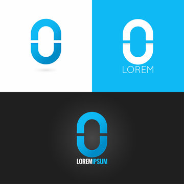 number zero 0 logo design icon set background