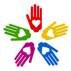 Teamwork with love concept