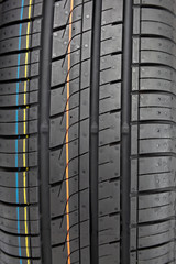 Tread car tires as the background