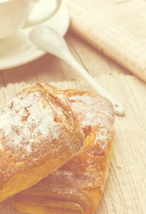 freshly baked cakes served on the table