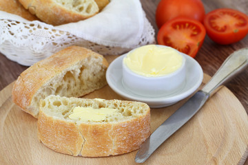 Italian ciabatta, closeup

