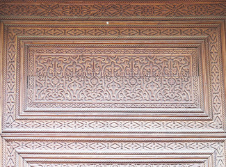 Detalle grabado y filigrana de una puerta típica, Marruecos, Norte de África