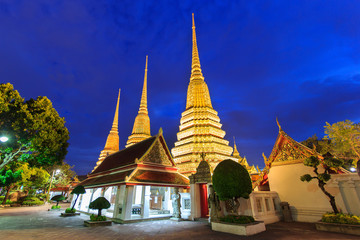 Fototapeta premium Wat Pho, Bangkok, Thailand. Also known as Wat Phra Chetuphon, 'Wat' means temple in Thai. The temple is one of Bangkok's most famous tourist sites. The temple has it's origins dating back to 1788.