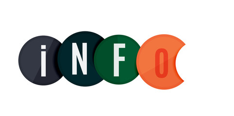 Word concept on color geometric shapes - info