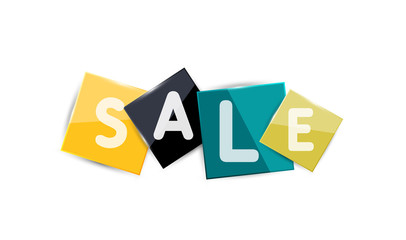 Sale word label banner