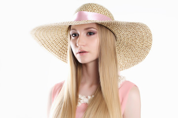Beautiful Blond Woman in Hat
