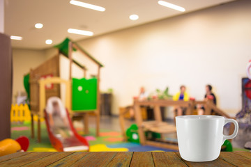 Arcade game machine shop blur background with bokeh image