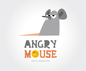 Abstract mouse vector logo template for branding and design