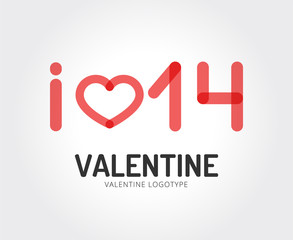 Abstract valentine logo template for branding and design