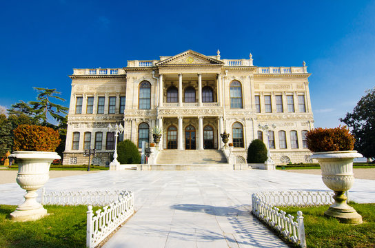 ISTANBUL TURKEY Jan 15: Dolmabahce Palace on Jan 02, 2013 in Istanbul, Turkey. Dolmabahce Palace was ordered by the Ottoman Empire's 31st Sultan, Abdulmecid I, and built between the years 1843 & 1856.